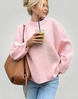 Pull Femme Oversize Confortable en Rose 2 - Mode Lumière