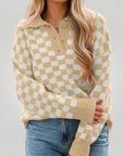 Pull Femme à Carreaux Élégant et Confortable 1 - Mode Lumière