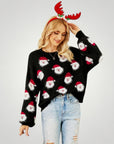 Pull Gris Festif avec Motif Père Noël 9 - Mode Lumière