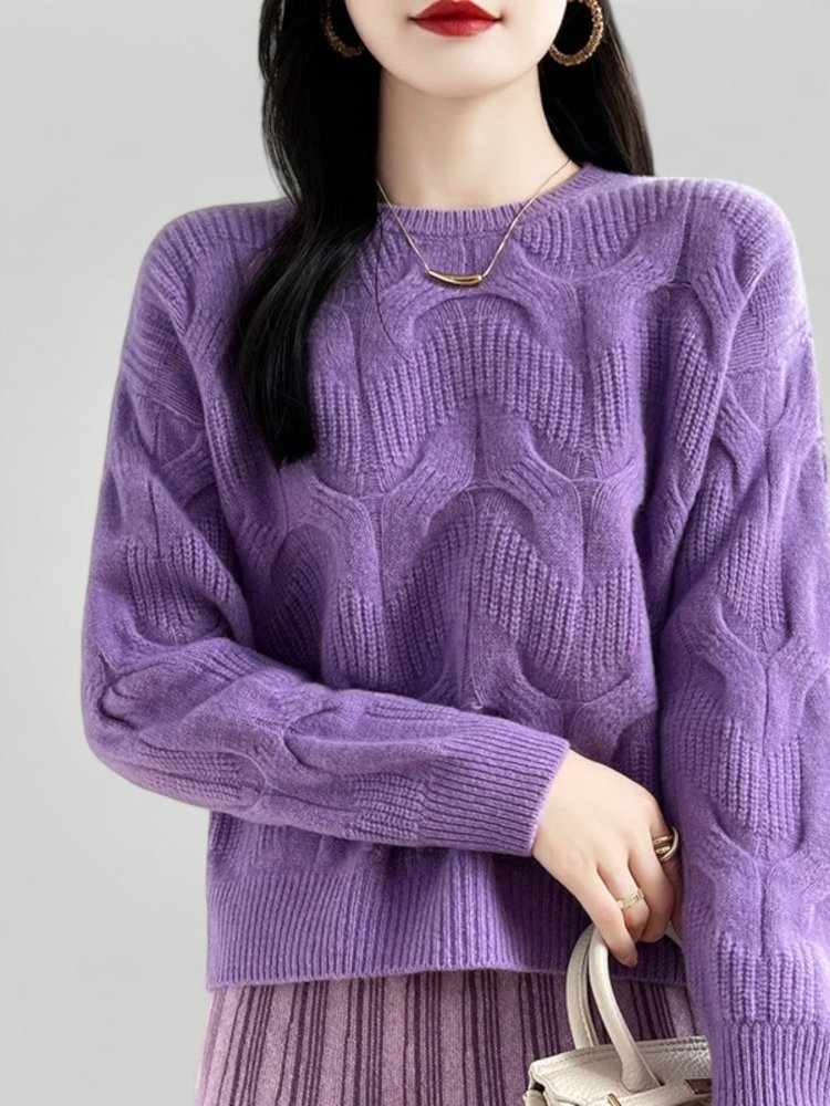 Pull Laine Femme Torsadé Ample et Confortable 7 - Mode Lumière