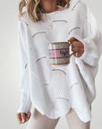 Pull Oversize en Tricot au Cou de Bateau Élégant 1 - Mode Lumière
