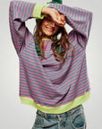 Pull Oversize à Rayures Élégant 1 - Mode Lumière