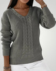 Pull Femme en Tricot à Col V Confortable 1 - Mode Lumière