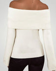 Pull Tricoté Élégant à Épaule Nue 3 - Mode Lumière