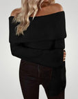 Pull Tricoté Élégant à Épaule Nue 4 - Mode Lumière