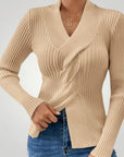 Pull Tricoté Col V Élégant et Confortable 5 - Mode Lumière