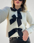 Pull Tricoté Élégant avec Détail Nœud 1 - Mode Lumière