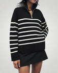 Pull à Rayures Audacieuses avec Demi - zip 2 - Mode Lumière