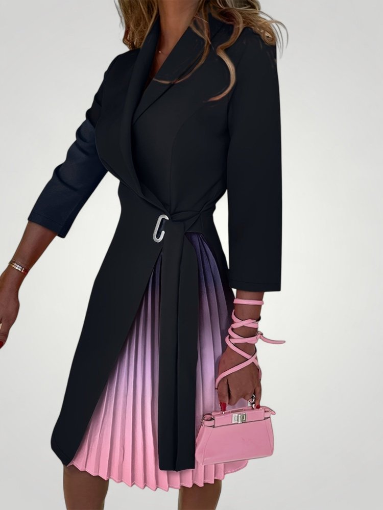 Robe Blazer Femme Élégante et Polyvalente à Col V