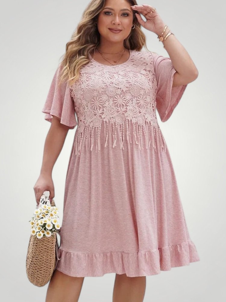 Robe Bohème Femme Élégante avec Détails Dentelle