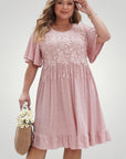 Robe Bohème Femme Élégante avec Détails Dentelle