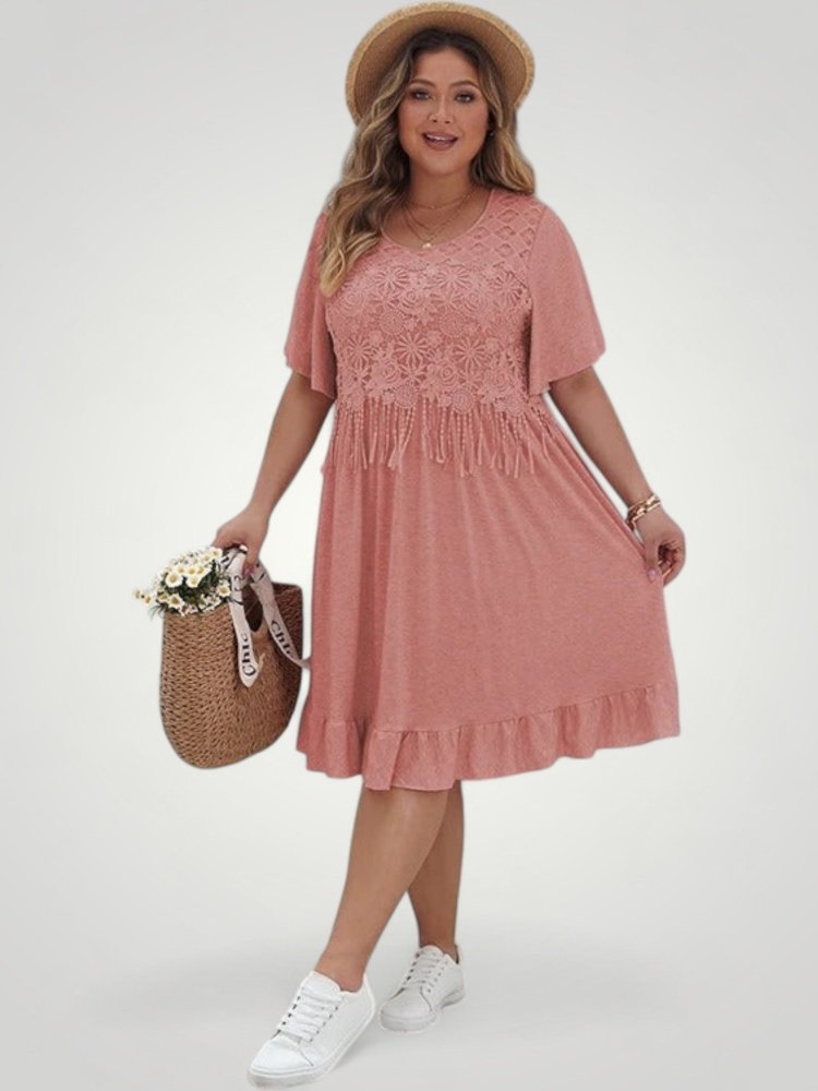 Robe Bohème Femme Élégante avec Détails Dentelle