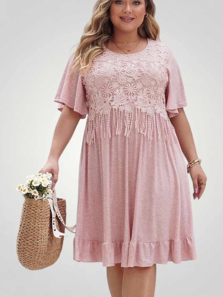 Robe Bohème Femme Élégante avec Détails Dentelle