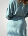 Robe Élégante Femme à Manches Longues avec Col V