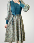 Robe Fleurie Élégante d’Hiver avec Ceinture