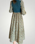 Robe Fleurie Élégante d’Hiver avec Ceinture