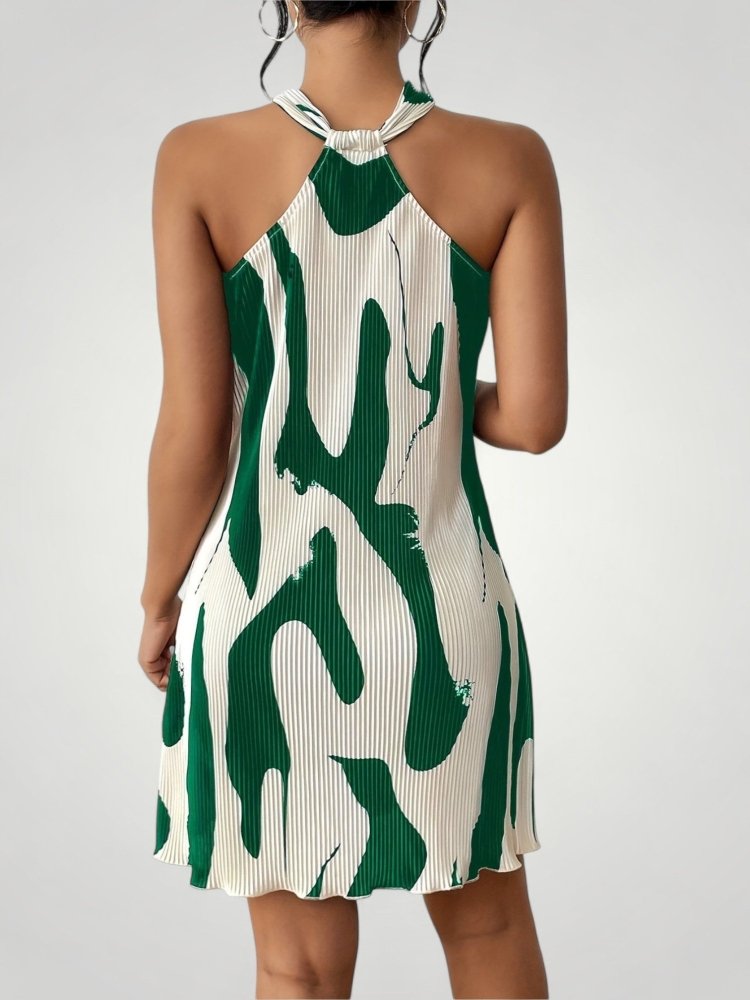 Robe Halter Femme Géométrique Élégante