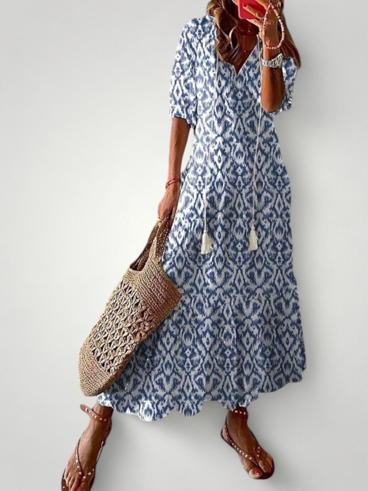 Robe Longue Femme Évasée Élégante et Confortable