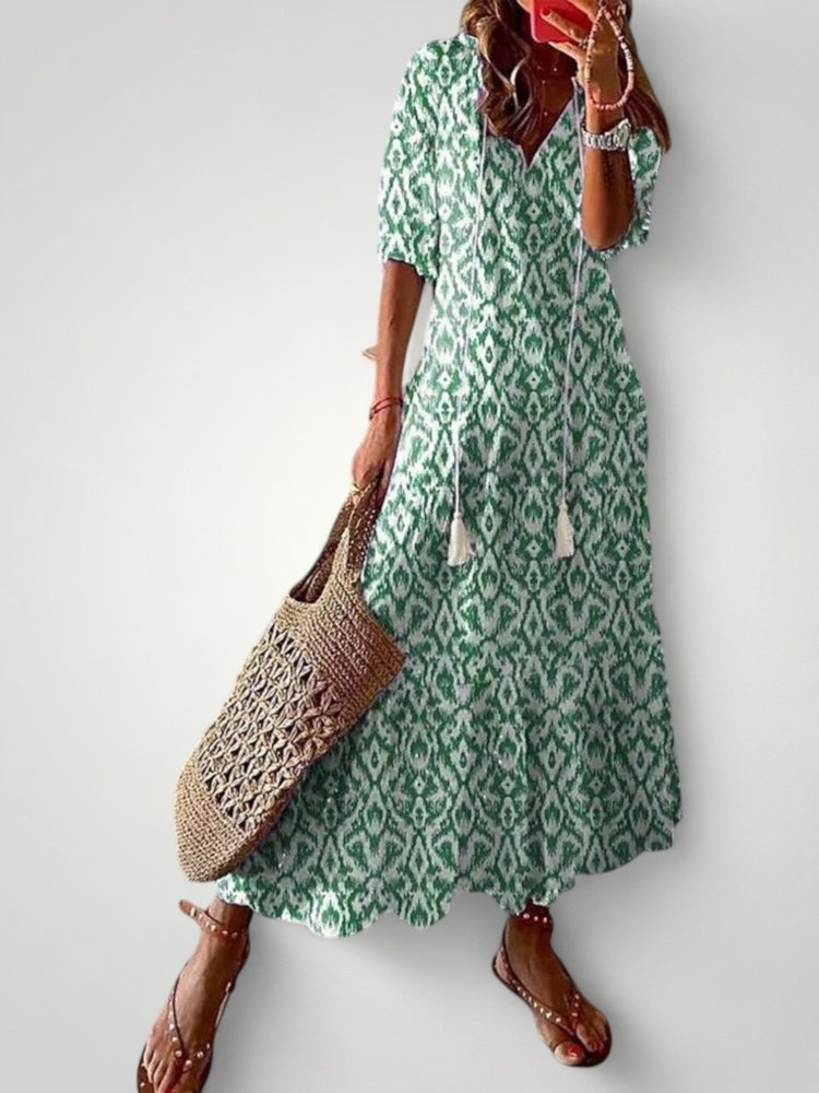 Robe Longue Femme Évasée Élégante et Confortable