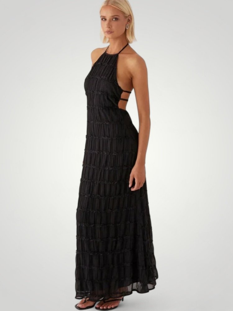 Robe Longue Femme Élégante à Col Halter