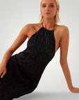 Robe Longue Femme Élégante à Col Halter
