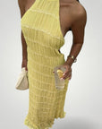 Robe Longue Femme Élégante à Col Halter
