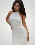 Robe Longue Femme Élégante à Col Halter