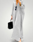 Robe Longue Femme Élégante avec Manches Chic