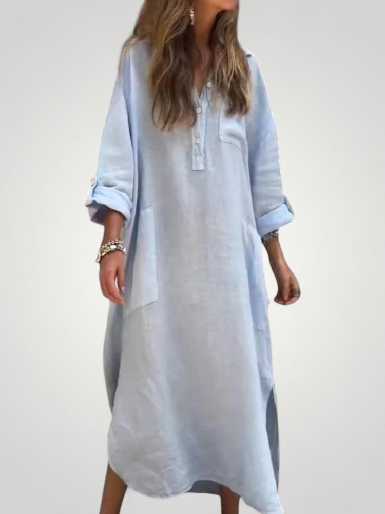 Robe Longue Femme Élégante à Manches Confortables