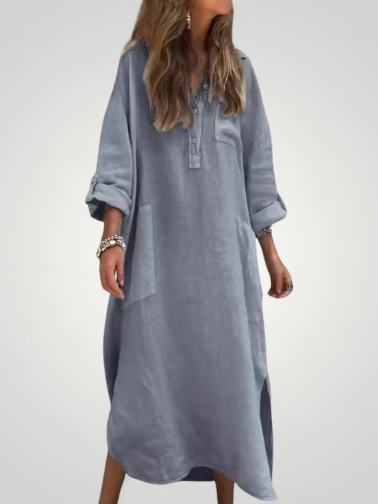 Robe Longue Femme Élégante à Manches Confortables