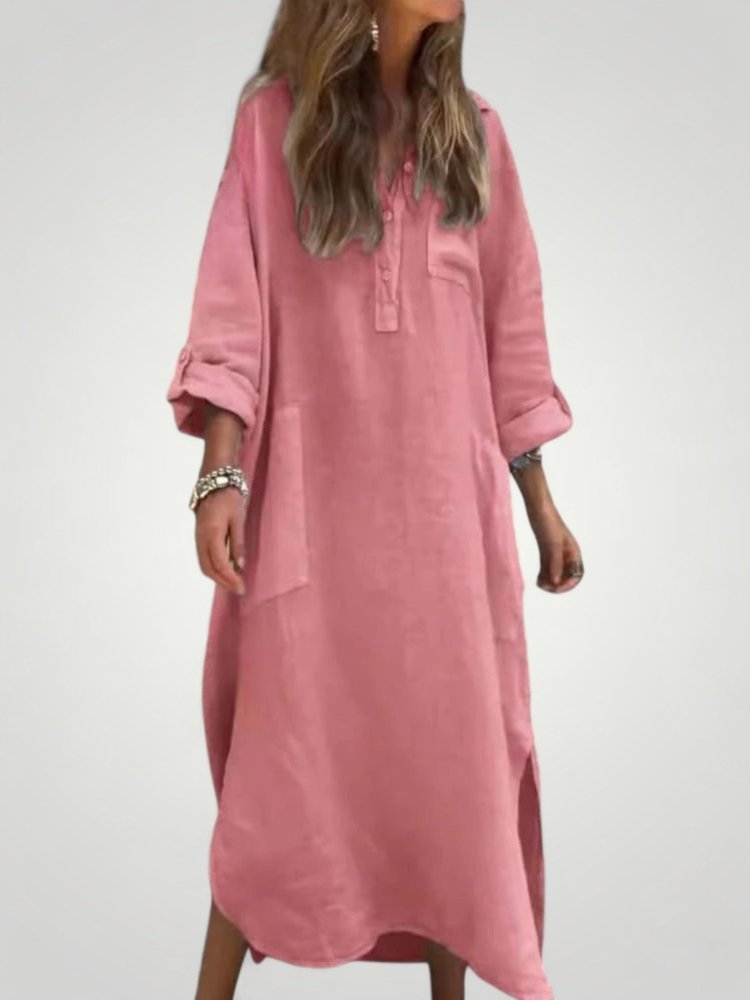Robe Longue Femme Élégante à Manches Confortables