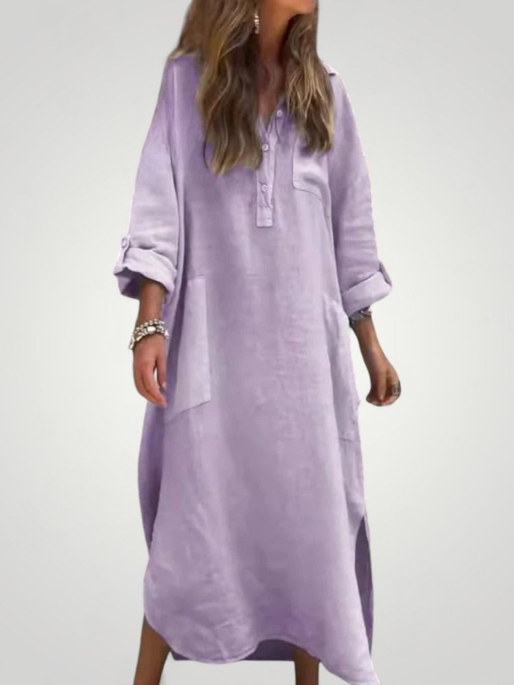 Robe Longue Femme Élégante à Manches Confortables