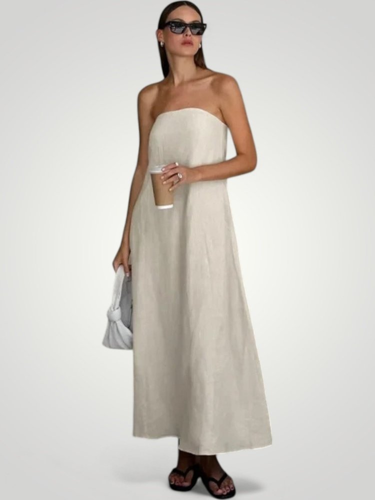 Robe Maxi Décontractée Femme Sans Bretelles