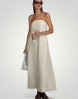 Robe Maxi Décontractée Femme Sans Bretelles