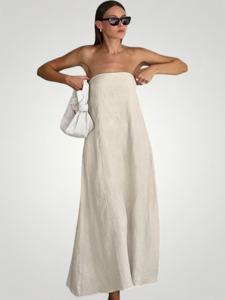 Robe Maxi Décontractée Femme Sans Bretelles