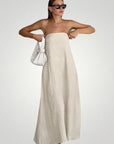 Robe Maxi Décontractée Femme Sans Bretelles