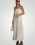 Robe Maxi Décontractée Femme Sans Bretelles