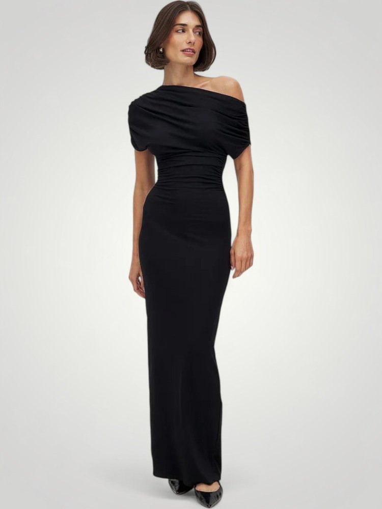 Robe Maxi Femme Élégante à Épaules Dénudées