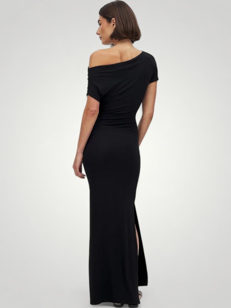 Robe Maxi Femme Élégante à Épaules Dénudées
