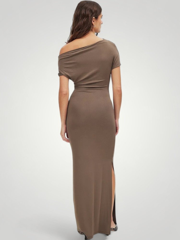 Robe Maxi Femme Élégante à Épaules Dénudées
