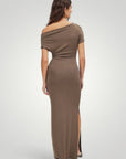 Robe Maxi Femme Élégante à Épaules Dénudées