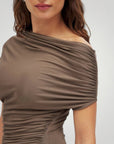 Robe Maxi Femme Élégante à Épaules Dénudées
