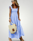 Robe Maxi Gingham Femme Élégante et Aérée