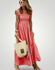 Robe Maxi Gingham Femme Élégante et Aérée