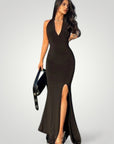 Robe Maxi Halter Femme Élégante avec Fente