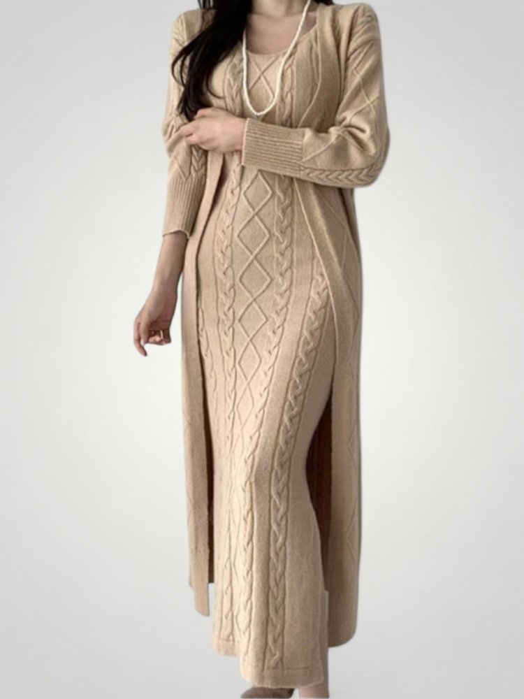 Robe Maxi Tricotée Femme Élégante et Confortable