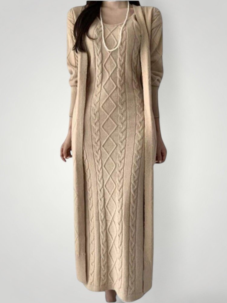 Robe Maxi Tricotée Femme Élégante et Confortable