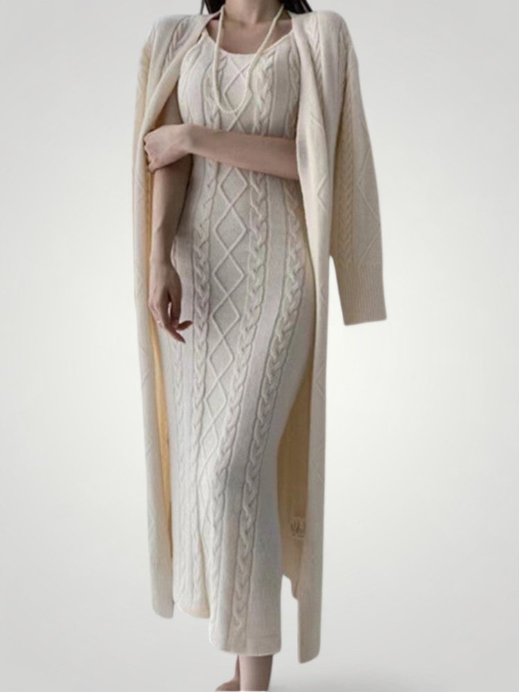 Robe Maxi Tricotée Femme Élégante et Confortable