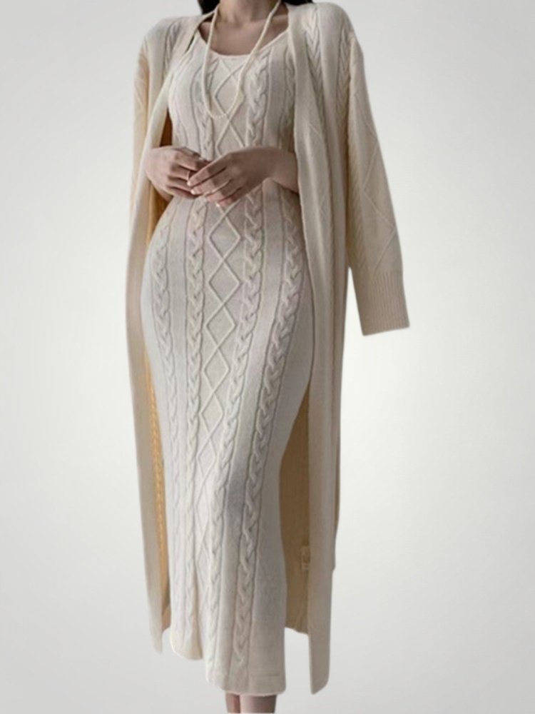 Robe Maxi Tricotée Femme Élégante et Confortable