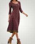 Robe Midi Femme A-Ligne Élégante et Aérée